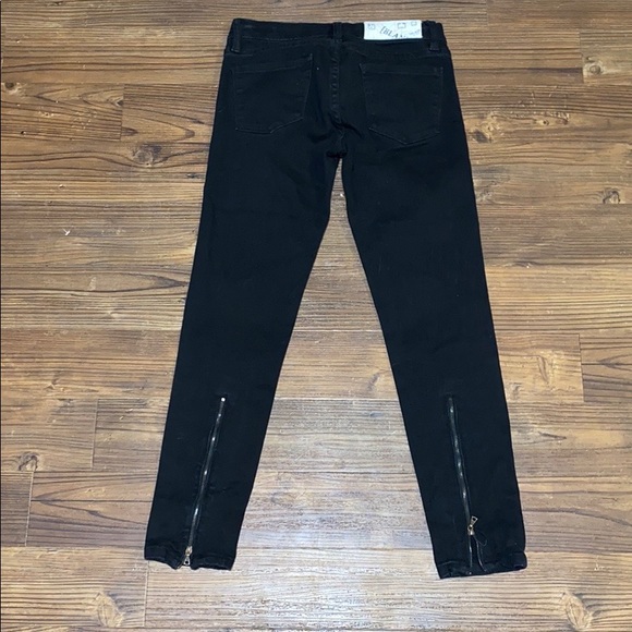 BLANK NYC black skinny jeans zipper ankle cropped - Picture 3 of 6
